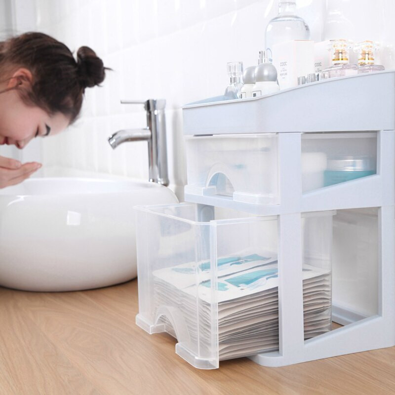 Οργάνωση μακιγιάζ μπάνιου Γυναικεία καλλυντικά Κουτί αποθήκευσης Επιτραπέζιου συρταριού Συρτάρι πολλαπλών στρώσεων κοσμήματα Δοχείο αξεσουάρ για κραγιόν