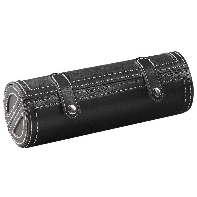 Must nahast meigipintsli kott Kulmupliiatsi hoidja Silmapliiatsi hoiukarp, kaasaskantav koos Mirror Professionaalse meigipintsli ämbriga