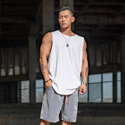 Νέο μοντέλο ανδρικό σπορ φανελάκι σε γκρι και λευκό χρώμα