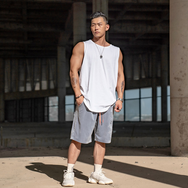 Νέο μοντέλο ανδρικό σπορ φανελάκι σε γκρι και λευκό χρώμα