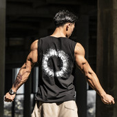 Σπορ ανδρικό φανελάκι με στάμπα στην πλάτη