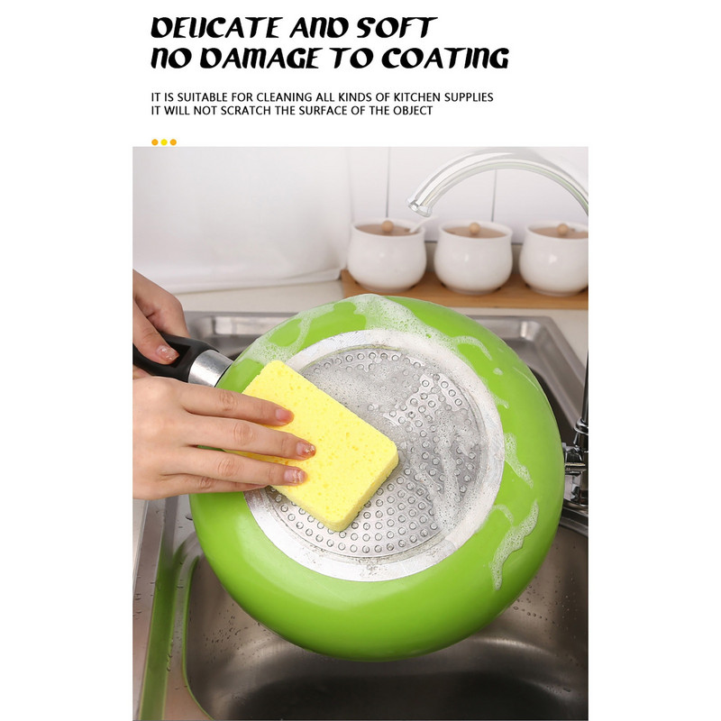 Pulpă de lemn Burete pentru spălat vase tigaie vase spălat vase bureți comprimați unelte pentru curățarea gospodăriei veselă de bucătărie perie de spălat vase