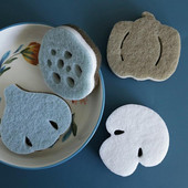 4 KOM slatke mačje spužve u obliku troslojne spužve koja snažno upija vodu spužve za pranje posuđa alat za čišćenje u obliku lotosovog korijena češnjaka