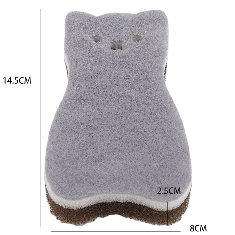 4 KOM slatke mačje spužve u obliku troslojne spužve koja snažno upija vodu spužve za pranje posuđa alat za čišćenje u obliku lotosovog korijena češnjaka