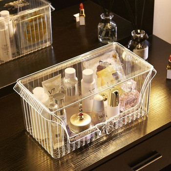 Прозрачна кутия за съхранение на козметика Настолен артефакт Маска за общежитие в банята Стойки за грижа за кожата Голям държач за организация