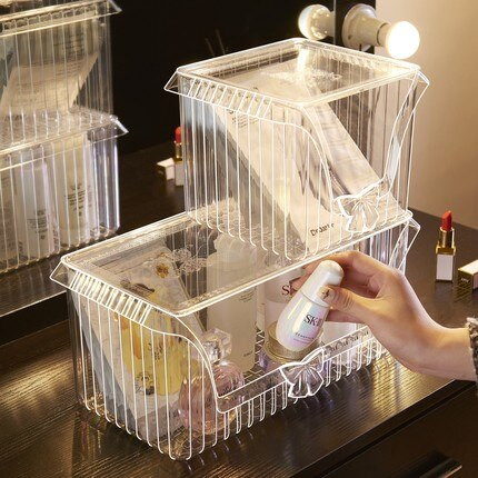 Prozirna kutija za pohranu kozmetike Stolni artefakt Maska za spavaonicu Kupaonica Stalci za njegu kože Veliki držač za organizaciju