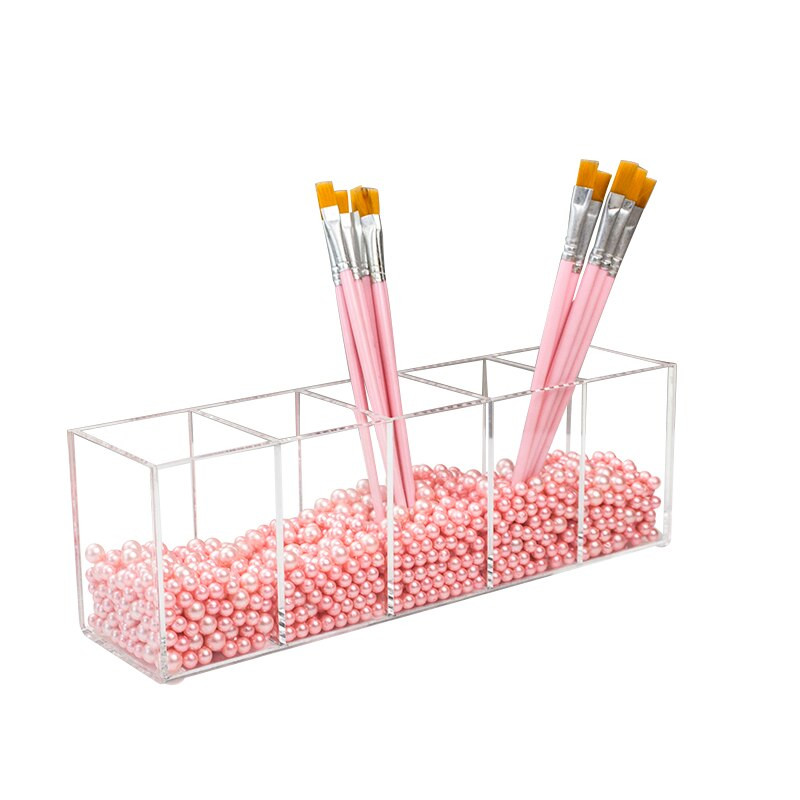 5 pesa akrüülist meigipintslid Organiseerimiskarbi mahuti hoiuruum Selge kosmeetikatoodete meigihoidla 2021