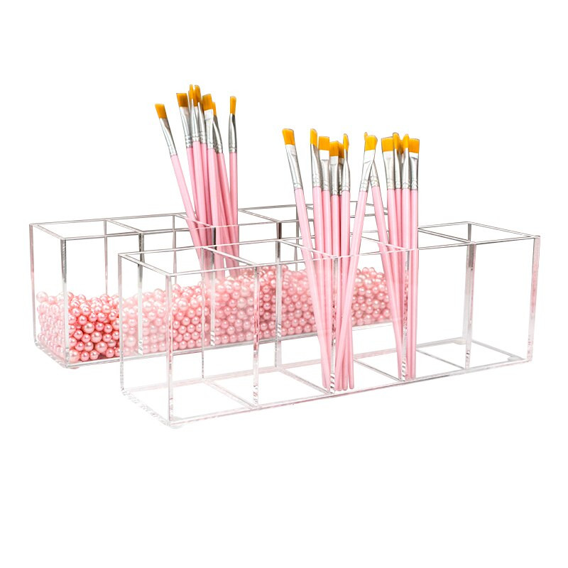 5 pesa akrüülist meigipintslid Organiseerimiskarbi mahuti hoiuruum Selge kosmeetikatoodete meigihoidla 2021