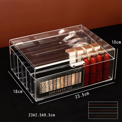 Ακρυλικό συρταρωτό κουτί αποθήκευσης για κοσμήματα νυχιών Κραγιόν πινέλο Ear Jewelry Cosmetic Organizer Clear Desktop Finishing Jewelry Case
