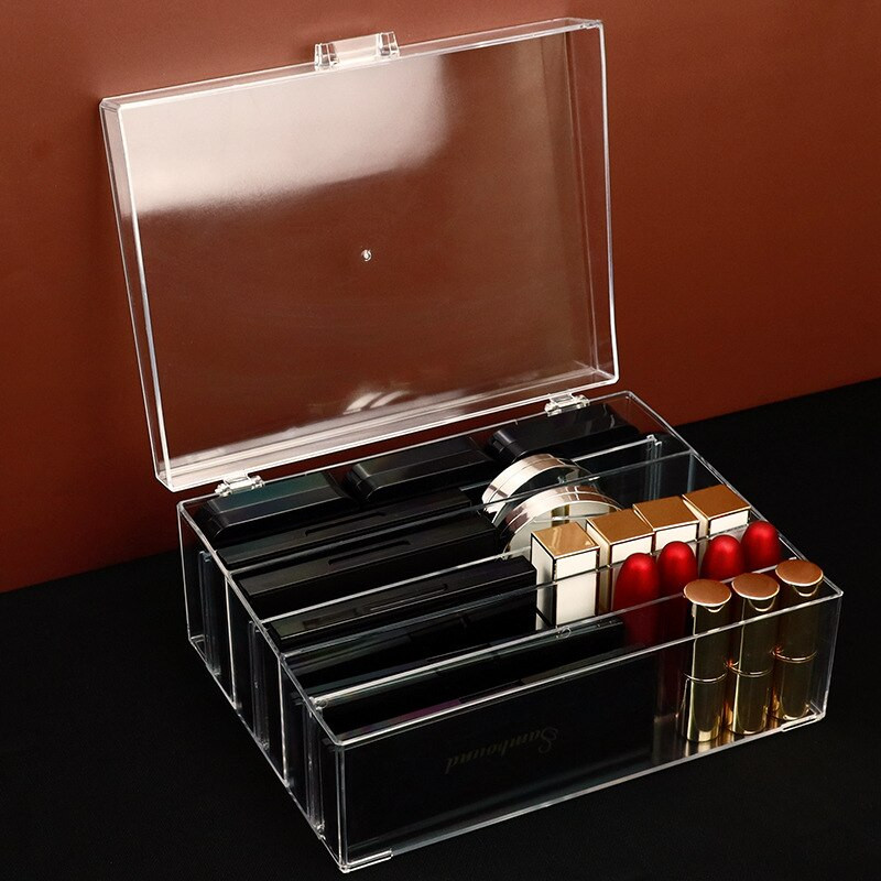 Ακρυλικό συρταρωτό κουτί αποθήκευσης για κοσμήματα νυχιών Κραγιόν πινέλο Ear Jewelry Cosmetic Organizer Clear Desktop Finishing Jewelry Case