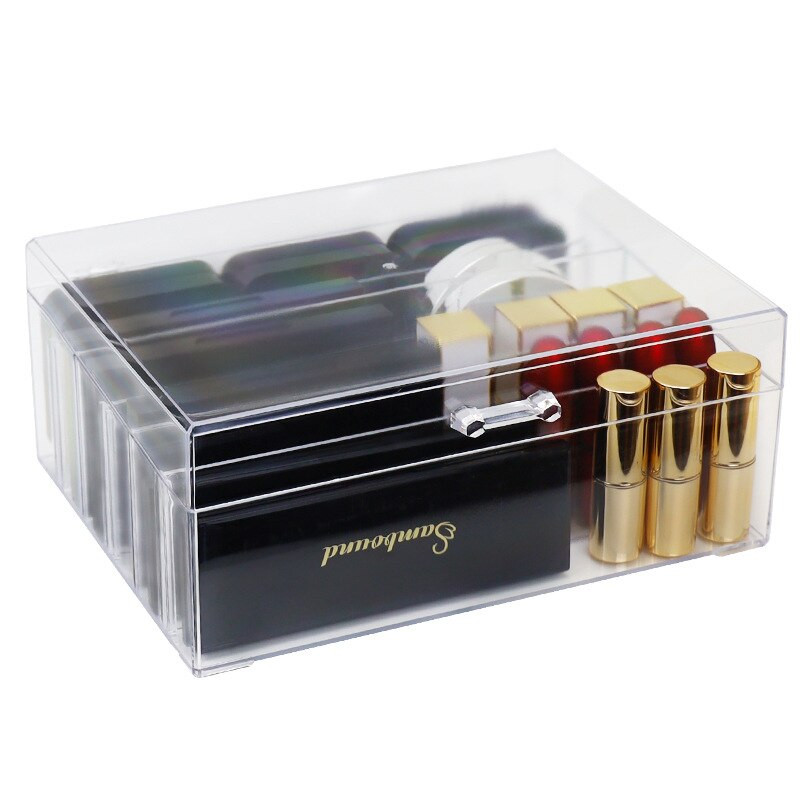 Ακρυλικό συρταρωτό κουτί αποθήκευσης για κοσμήματα νυχιών Κραγιόν πινέλο Ear Jewelry Cosmetic Organizer Clear Desktop Finishing Jewelry Case