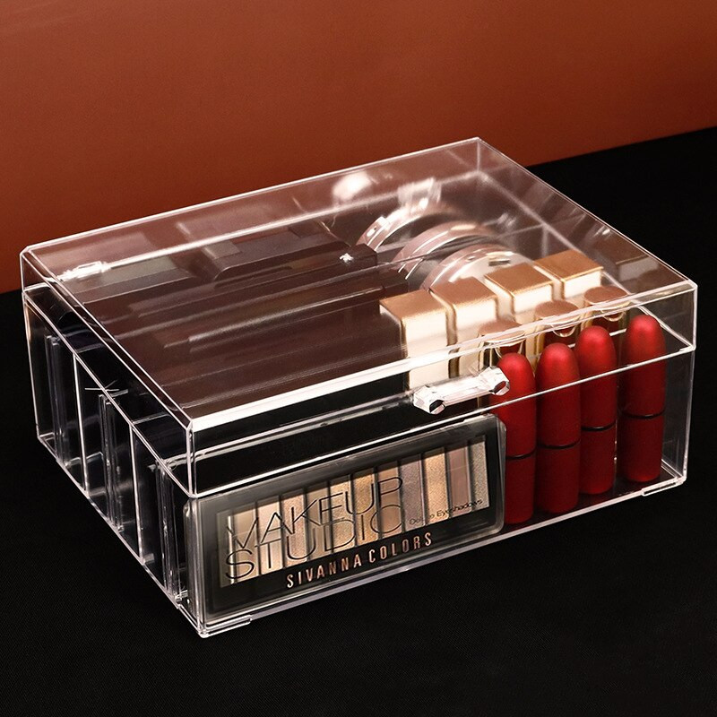 Ακρυλικό συρταρωτό κουτί αποθήκευσης για κοσμήματα νυχιών Κραγιόν πινέλο Ear Jewelry Cosmetic Organizer Clear Desktop Finishing Jewelry Case