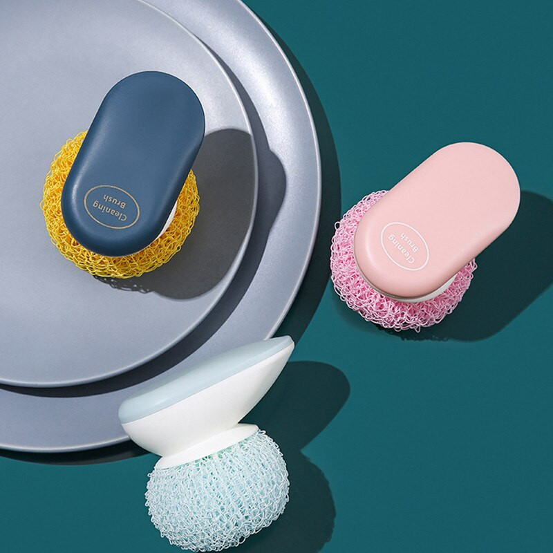 Βούρτσα πλυσίματος πιάτων με μπάλα Nano Cleaning με λαβή Αντικαθιστώμενη κεφαλή βούρτσας Υλικό νάιλον που δεν βλάπτει Κατσαρόλα Εργαλεία καθαρισμού κουζίνας σπιτιού