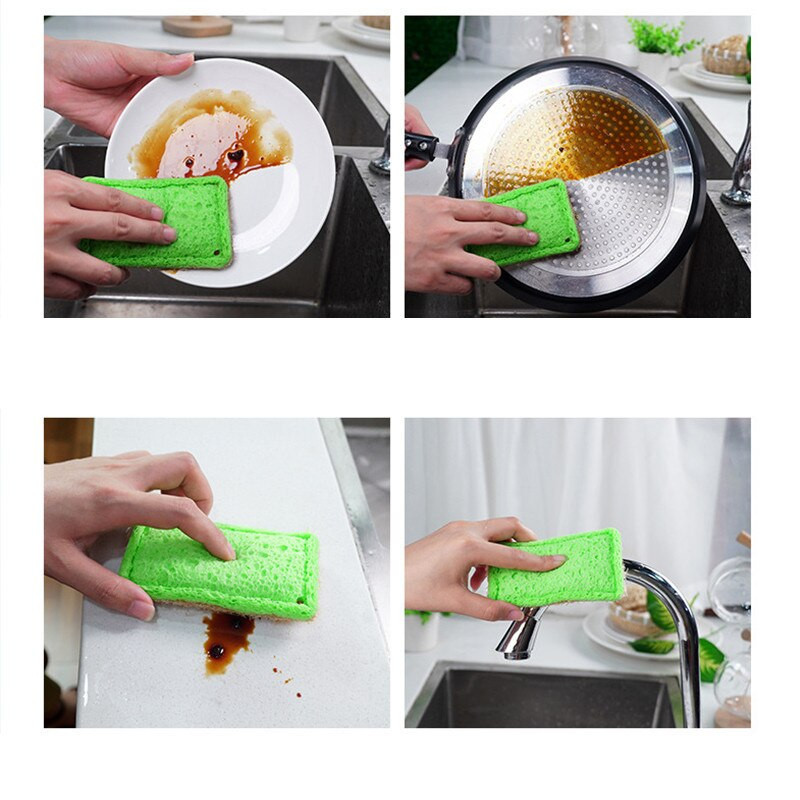 Kokkupressitud puidust tselluloosist puuvillased loofad Puhastuslapp nõudepesumasin Keskkonnasõbralik looduslik materjal, mis ei kahjusta käsi Köögipuhastusvahendid