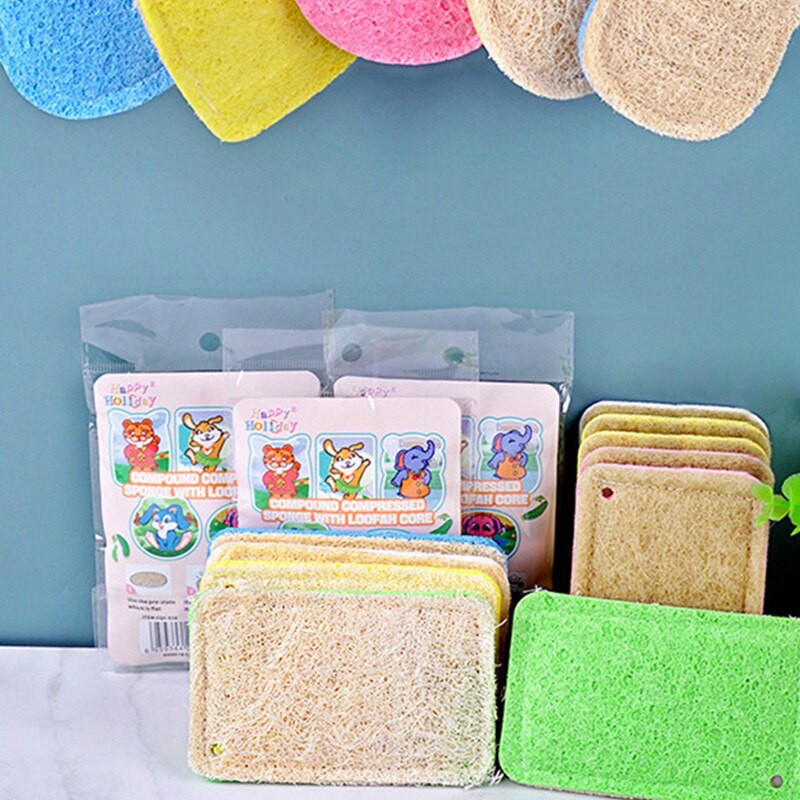 Kokkupressitud puidust tselluloosist puuvillased loofad Puhastuslapp nõudepesumasin Keskkonnasõbralik looduslik materjal, mis ei kahjusta käsi Köögipuhastusvahendid