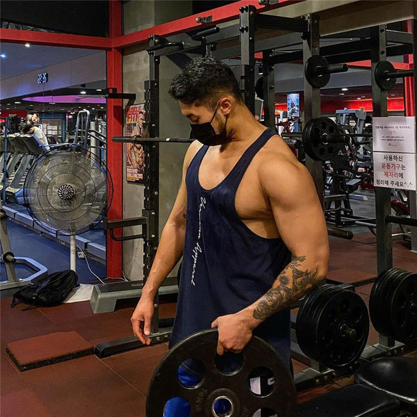 Ležerna muška majica bez rukava s natpisom