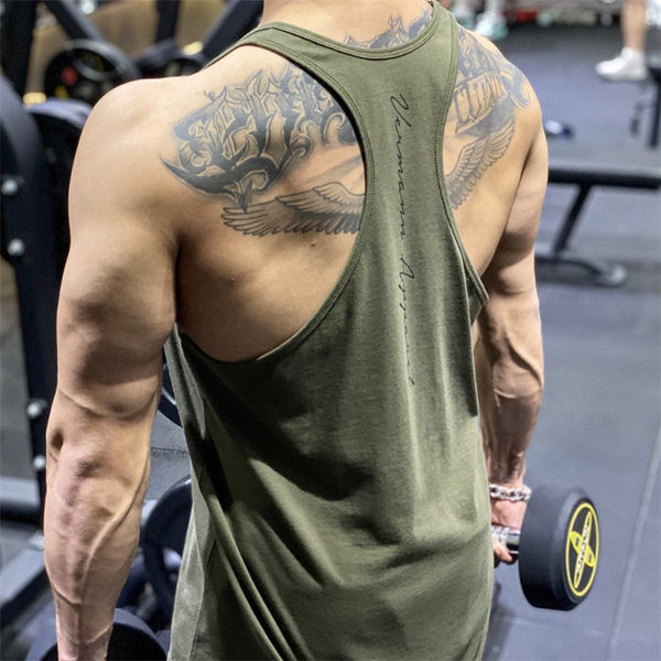 Ležerna muška majica bez rukava s natpisom