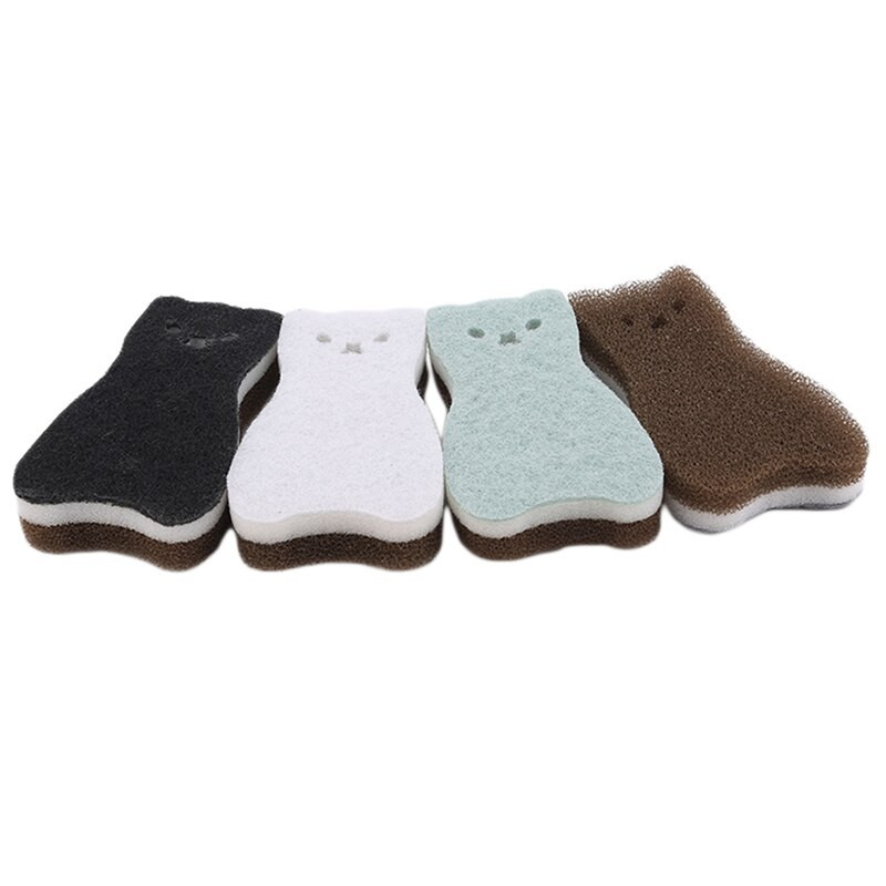 4 KOM slatke spužve u obliku mačke, 3 sloja spužve, spužve za jako upijanje vode, spužve za pranje posuđa Alat za čišćenje kuhinje