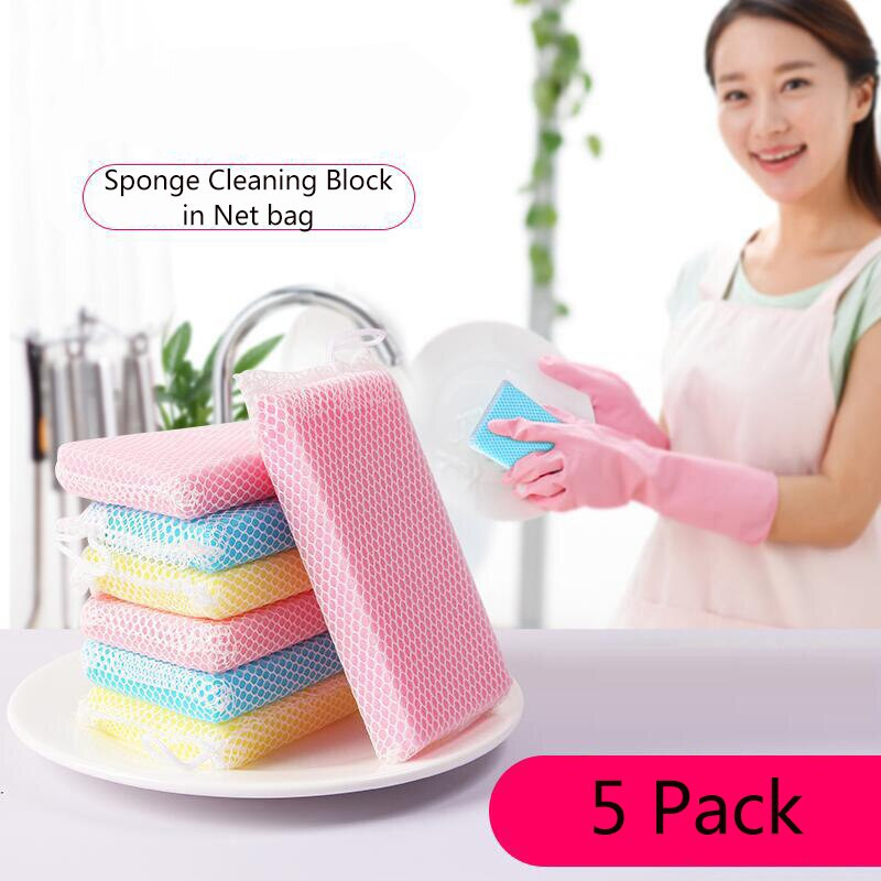 Σφουγγάρι καθαρισμού επιτραπέζιων σκευών VEHHE 5 συσκευασίες για πιάτα Μαντηλάκι νιπτήρα πισίνας Απολύμανση Αξεσουάρ κουζίνας Μπάνιο