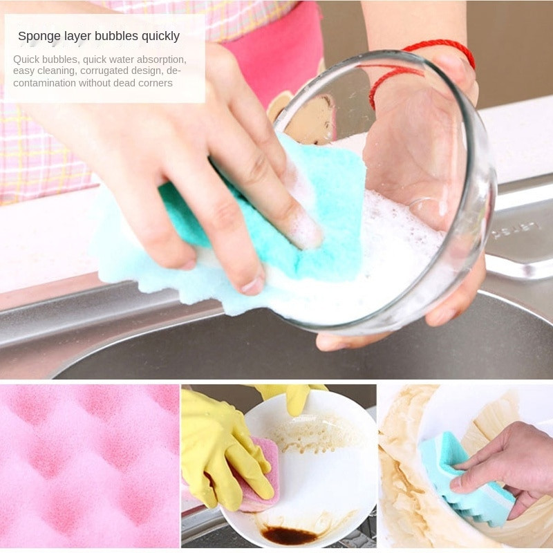 Spužva za pranje posuđa u obliku vala Artefakt za pranje posuđa i čišćenje lonca Kuhinjski jastučić za ribanje Krpa za pranje posuđa koja nije nauljena