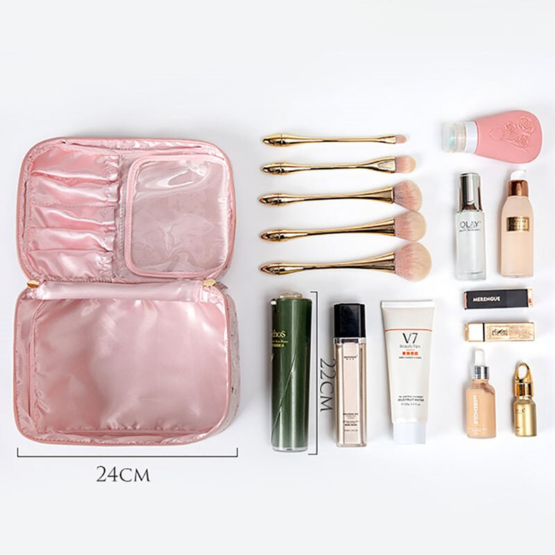 Γυναικεία τσάντα μακιγιάζ Μεγάλης χωρητικότητας Καλλυντική τσάντα Φορητή Είδη περιποίησης εξωτερικού χώρου Νέα αναβάθμιση Είδη περιποίησης Οργάνωση