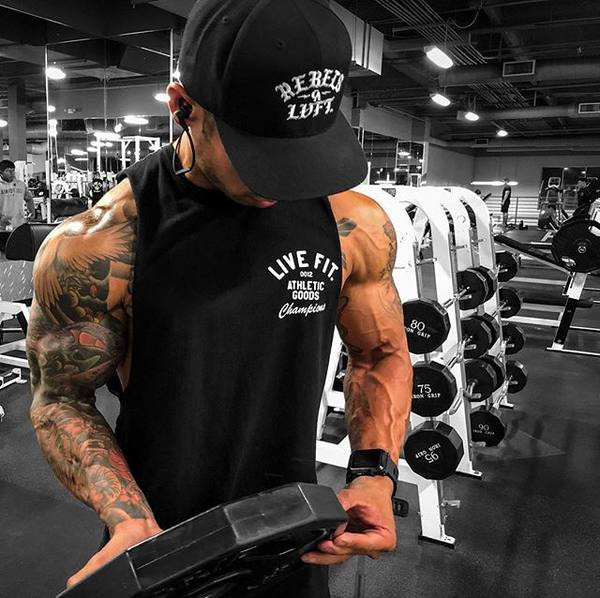 Sportska muška majica bez rukava s printom pogodna za fitness