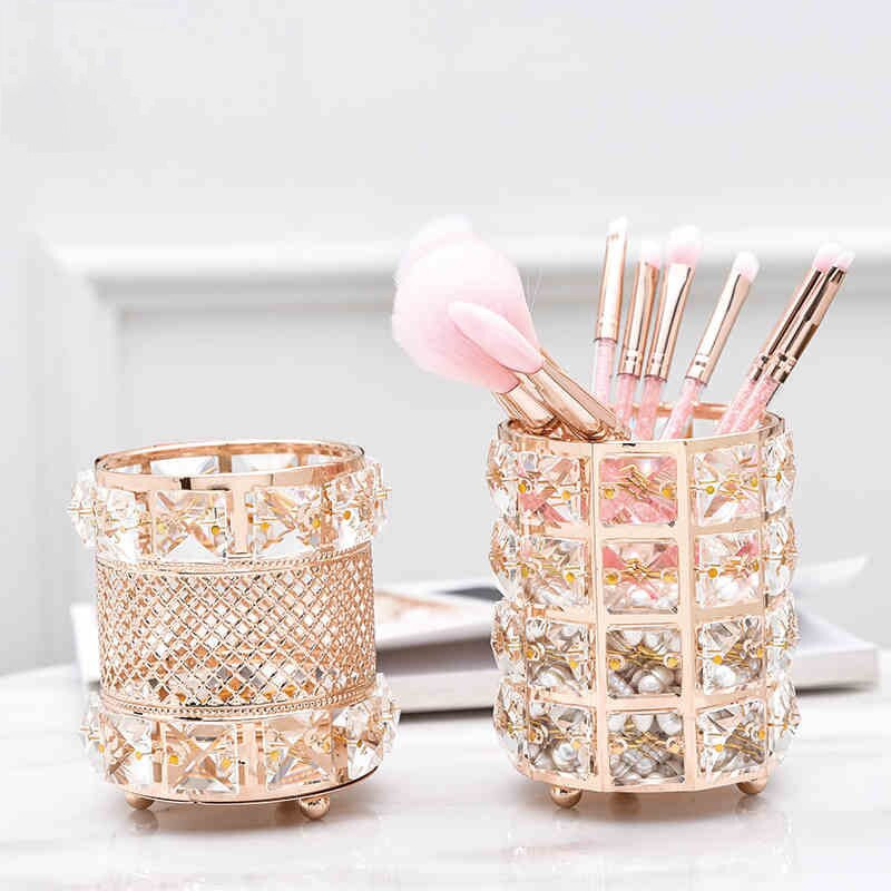 Στήριγμα πινέλου μακιγιάζ Organizer πολλαπλών χρήσεων Κρυστάλλινο καλλυντικό ράφι αποθήκευσης στυλό δοχείο αποθήκευσης Κουτί Γυναικεία εργαλεία οργάνωσης μακιγιάζ