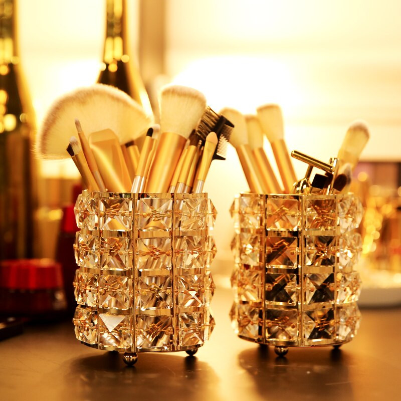 Στήριγμα πινέλου μακιγιάζ Organizer πολλαπλών χρήσεων Κρυστάλλινο καλλυντικό ράφι αποθήκευσης στυλό δοχείο αποθήκευσης Κουτί Γυναικεία εργαλεία οργάνωσης μακιγιάζ
