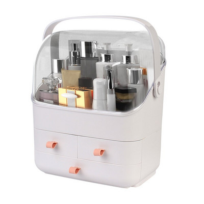 Πλαστικό κουτί αποθήκευσης καλλυντικών Skincare κοσμηματοθήκη Αδιάβροχη και αδιάβροχη στη σκόνη Δοχείο οικιακής αποθήκευσης Organizer μακιγιάζ Διαφανές