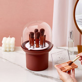 Πινέλο μακιγιάζ Κουτί αποθήκευσης Καλλυντική βάση Βούρτσα βάσης Βουρτσάκι με μολύβι φρυδιών με κάλυμμα για τη σκόνη