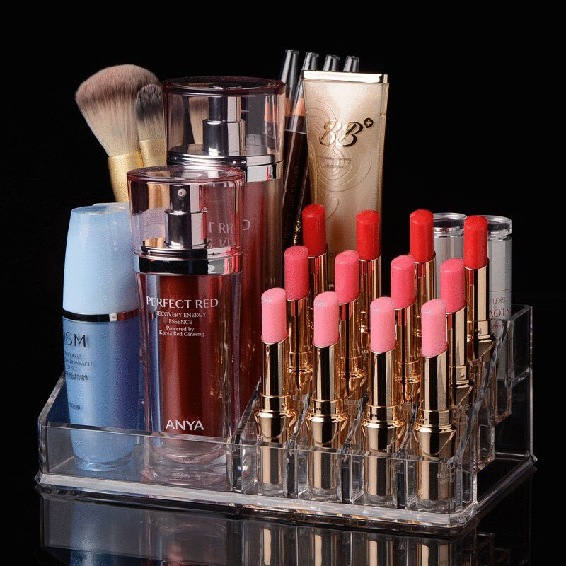 Uus kuum loominguline hoidik akrüülist läbipaistev hoiukarp meigipintslipulk, kosmeetika ehteümbris lauaarvuti korrashoidja