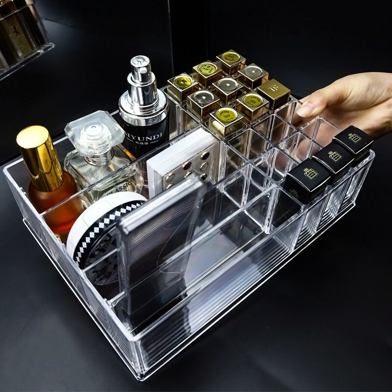 Kutija za pohranu Prozirna posuda za sjenila za oči Polica za pohranu ruževa Stalak za kozmetiku Kutija za završnu obradu velikog kapaciteta