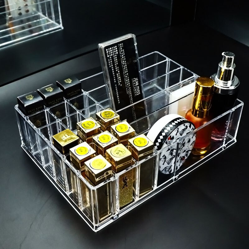 Kutija za pohranu Prozirna posuda za sjenila za oči Polica za pohranu ruževa Stalak za kozmetiku Kutija za završnu obradu velikog kapaciteta