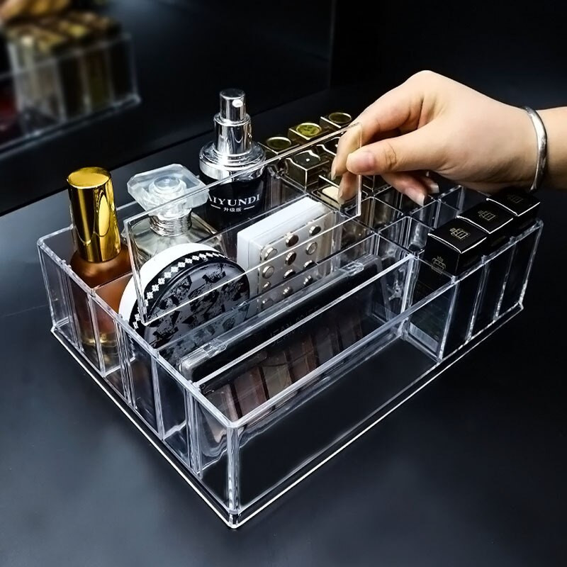 Kutija za pohranu Prozirna posuda za sjenila za oči Polica za pohranu ruževa Stalak za kozmetiku Kutija za završnu obradu velikog kapaciteta