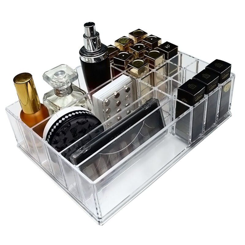 Kutija za pohranu Prozirna posuda za sjenila za oči Polica za pohranu ruževa Stalak za kozmetiku Kutija za završnu obradu velikog kapaciteta