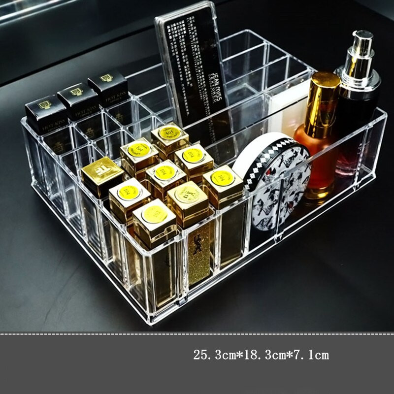 Kutija za pohranu Prozirna posuda za sjenila za oči Polica za pohranu ruževa Stalak za kozmetiku Kutija za završnu obradu velikog kapaciteta