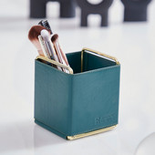 Metal și piele PU Organizator multifuncțional pentru pensule de machiaj Cutie de depozitare articole diverse Vitrine pentru cosmetice Cutie organizatoare de machiaj