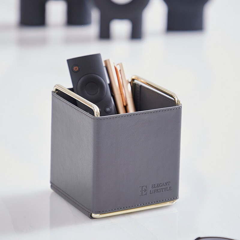 Metal și piele PU Organizator multifuncțional pentru pensule de machiaj Cutie de depozitare articole diverse Vitrine pentru cosmetice Cutie organizatoare de machiaj