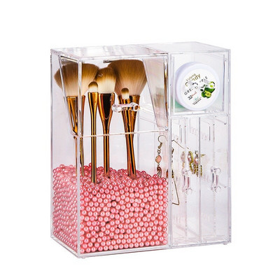 Πολυλειτουργικά πινέλα επιτραπέζιου μακιγιάζ Θήκη για στέγνωμα Pearl Πινέλο μακιγιάζ Κάδος Διαφανής οργάνωση κουτιού αποθήκευσης για καλλυντικά