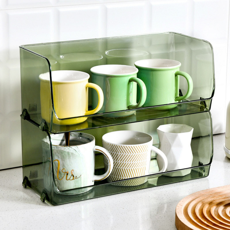 2 tk plastikust meigivahendaja mitmeotstarbelised suure mahutavusega salved ruumi säästvate tarvikute jaoks lauaarvuti kosmeetikakarp