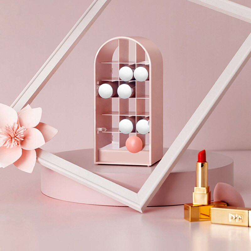 Κουτί αποθήκευσης κραγιόν Οργανωτής επιτραπέζιου μακιγιάζ Βάση επίδειξης καλλυντικών κοσμημάτων Βερνίκι νυχιών Κουτί θήκης αποθήκευσης για το σπίτι Organizer