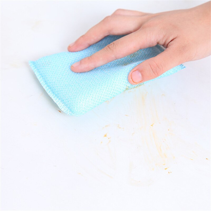 4 τμχ Ισχυρό πανί πιάτων διπλής όψεως Σφουγγάρι Βούρτσα απολύμανσης για Πλύσιμο Πιάτων Κουζίνα Πανί Οικιακής Πιάτας
