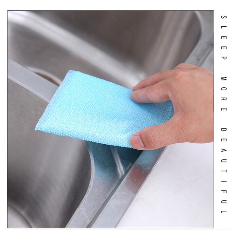 4 τμχ Ισχυρό πανί πιάτων διπλής όψεως Σφουγγάρι Βούρτσα απολύμανσης για Πλύσιμο Πιάτων Κουζίνα Πανί Οικιακής Πιάτας