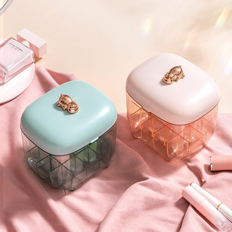 Κραγιόν Βάση Θήκη Μακιγιάζ Organizer με Mirror Organizer Βάση βάσης οθόνης κραγιόν Κουτί αποθήκευσης καλλυντικών κοσμημάτων 20 πλέγματα