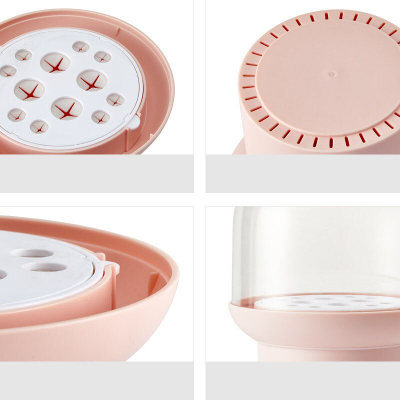 12 auguga meigipintslihoidja karp ümmargune vahend tolmukindel värvimispintsli alus kosmeetikatoodete kuivatamiseks kaanega pliiatsihoidja