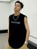 Σπορ ανδρικό φανελάκι με επιγραφή σε πολλά χρώματα