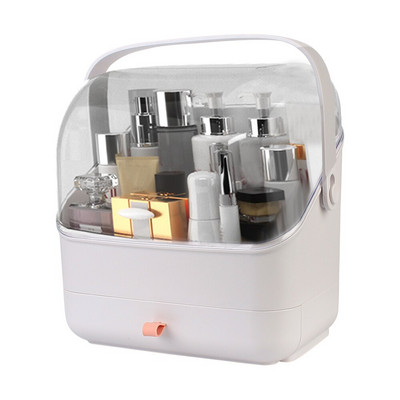 Αδιάβροχο και ανθεκτικό στη σκόνη Organizer μακιγιάζ Διάφανη θήκη περιποίησης δέρματος Πλαστικό κουτί αποθήκευσης καλλυντικών Δοχείο αποθήκευσης σπιτιού