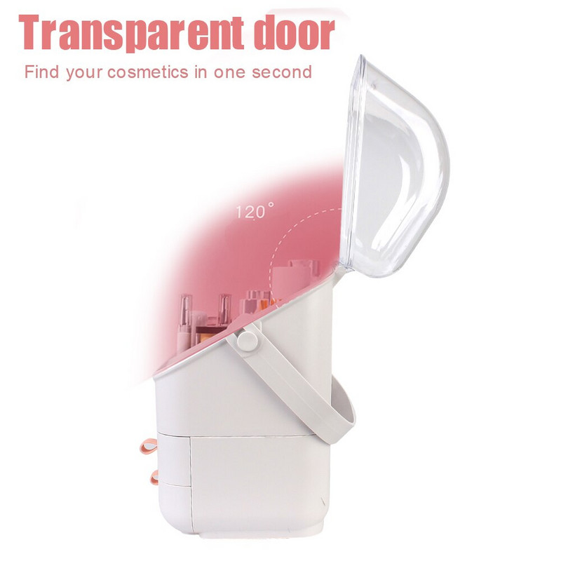 Αδιάβροχο και ανθεκτικό στη σκόνη Organizer μακιγιάζ Διάφανη θήκη περιποίησης δέρματος Πλαστικό κουτί αποθήκευσης καλλυντικών Δοχείο αποθήκευσης σπιτιού