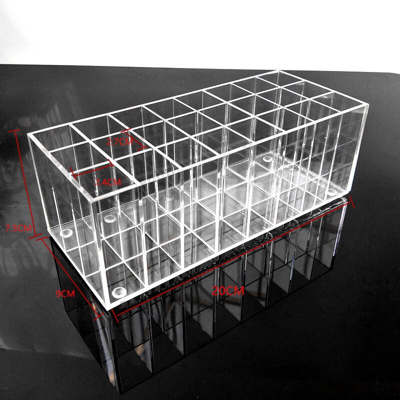 24 Lattices Ακρυλικό κραγιόν Organizer Lip Gloss Δοχείο Πλαστικό βερνίκι νυχιών Κουτί αποθήκευσης Μακιγιάζ Βάση καλλυντικών Ράφι προβολής