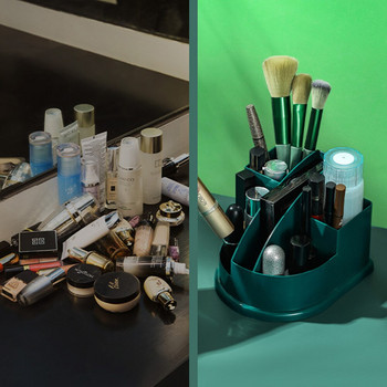 Десктоп Кутия за съхранение на козметика Творчески нередовни инструменти за грим Органайзер Скрин Контейнер за ежедневни нужди Декорации за дома
